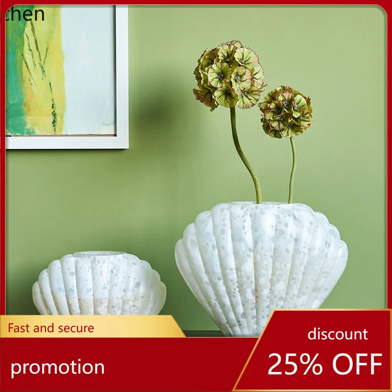 

Zml shell countertop vase hydroponic dried flower soft decoration hotel home distressed bottle