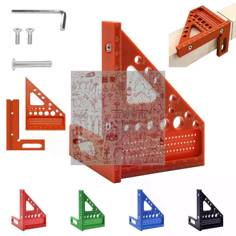 1 Set Multi-Angle Measuring Tool Engineers 3D Plastic Square Ruler 45/90 Degree For Woodworking Square Ruler Measuring Tool