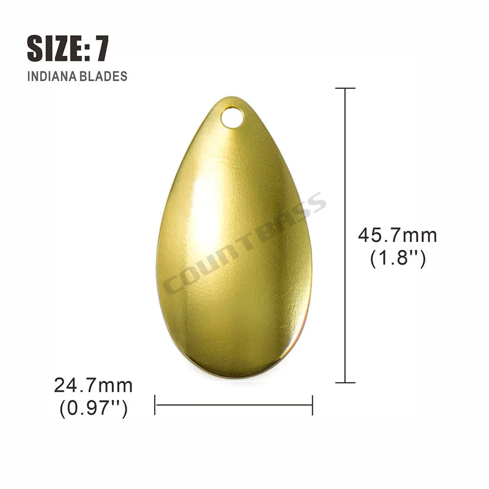COUNTBASS 50 Stück Größe 00–8 Indiana Spinner Blades glattes Muster Nickel- und Gold-Finish, DIY Spinner Walleye Rigs Angelköder – Detail 15