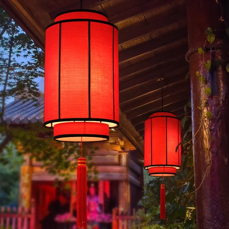 

Restaurant Hotel Chandelier Hot Pot Restaurant Restaurant Tea Room Zen Creative Red Lantern Door Combination Lighting