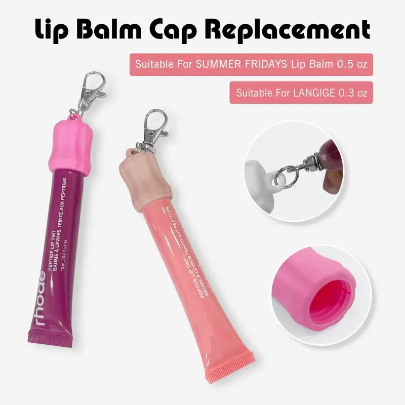 Pendant Makeup Tool Accessories Portable Lip Gloss Keychain Caps Silicone Lid Holder Keyring Pendant For Lip Balm Bag