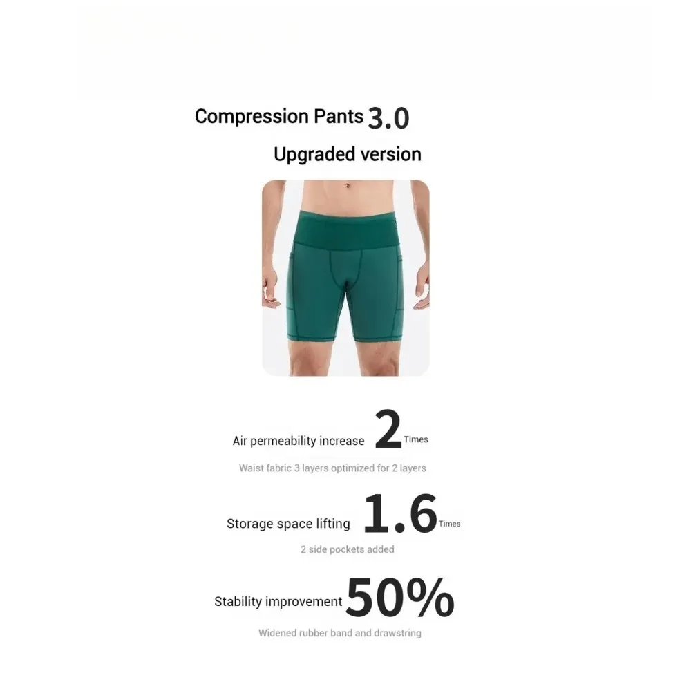 Summer New Men's 3.0 Multipocket Compression Shorts Quick Dry Marathon Running Jogging Cycling Fitness Exercise Tight Shorts