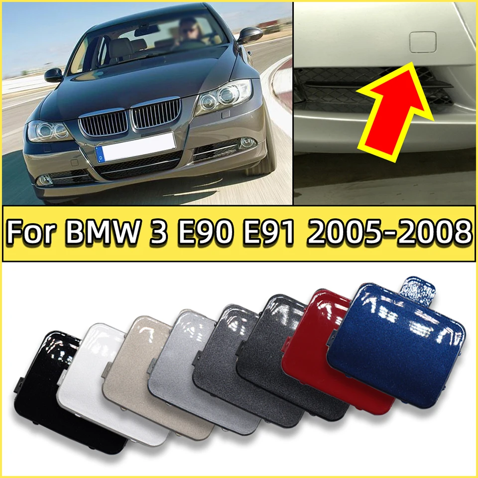Couvercle de crochet de remorquage de pare-chocs avant, coque pour BMW 3 2005 2006 2007 2008 E90 E91 318 320 325 330, haute qualité peinte 51117167575