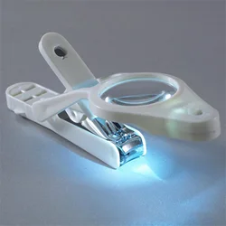 Handheld Nail Scissors Magnifying Glass 5X LED Magnifier Illuminated Cutters for Elderly Children Dedicated Nail Clippers Loupe