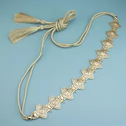 Sunspicems Chic Hand Rope Chain Morocco Belt Caftan Metal Waist Chain For Women Adjustable Length Arabic Bridal Wedding Bijoux