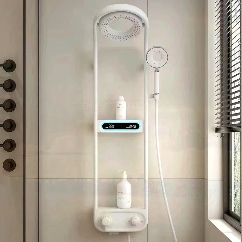 Imagem -02 - Luxo Rainfall Shower System Smart Display Digital Rotativo Pressurizado Rain Head Faucet Grupo Banheiro Novo 2023