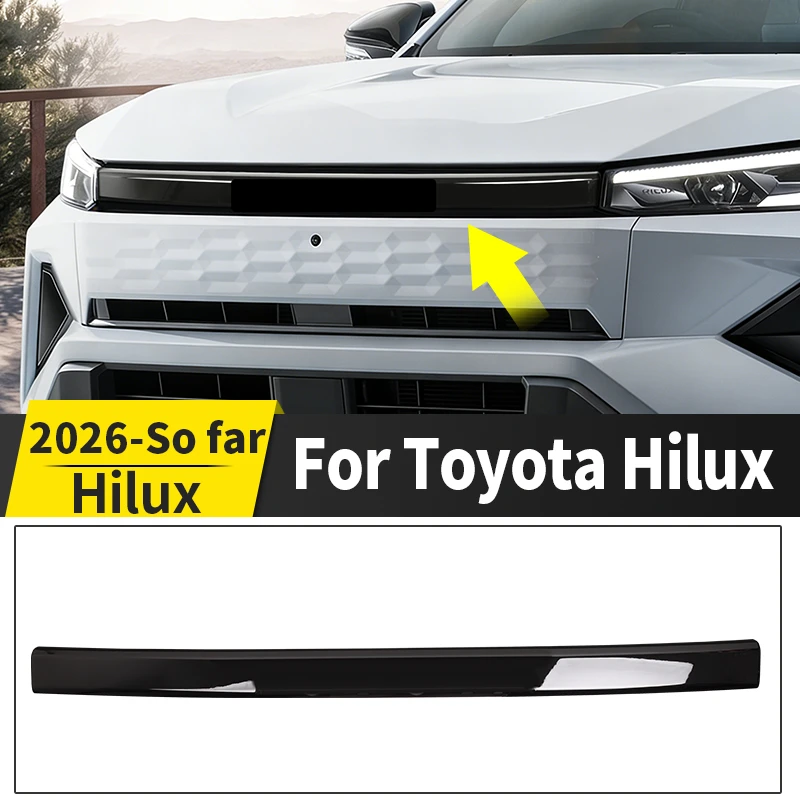 

For 2026 Toyota Hilux SR SR5 Rogue Front Hood Trim Decorative Anti Scratch Enhance Appearance Protect Exterior Auto Accessories