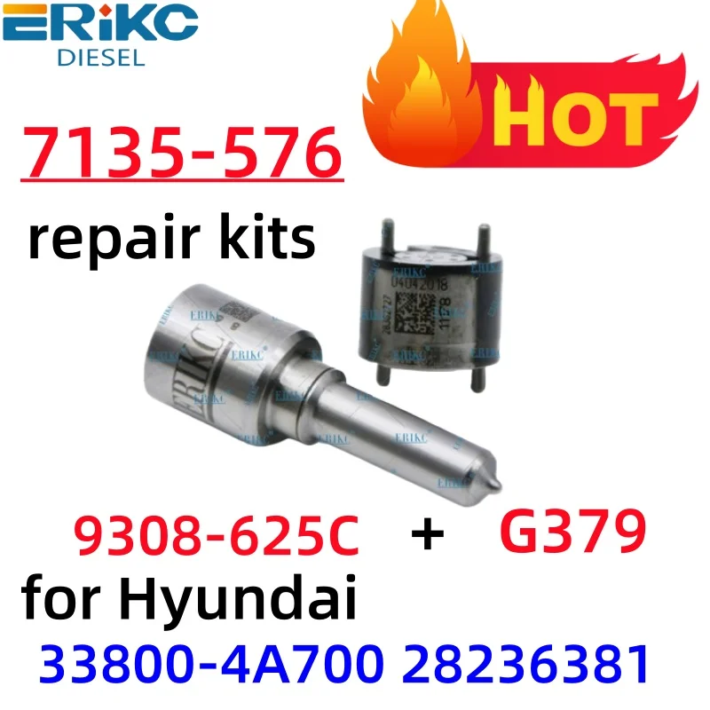 

33800-4A700 Injection Valve 9308-625C 7135-576 Fuel Injectors Repair Kits Nozzle H379 G379 & Valve for Hyundai 33800-4A700