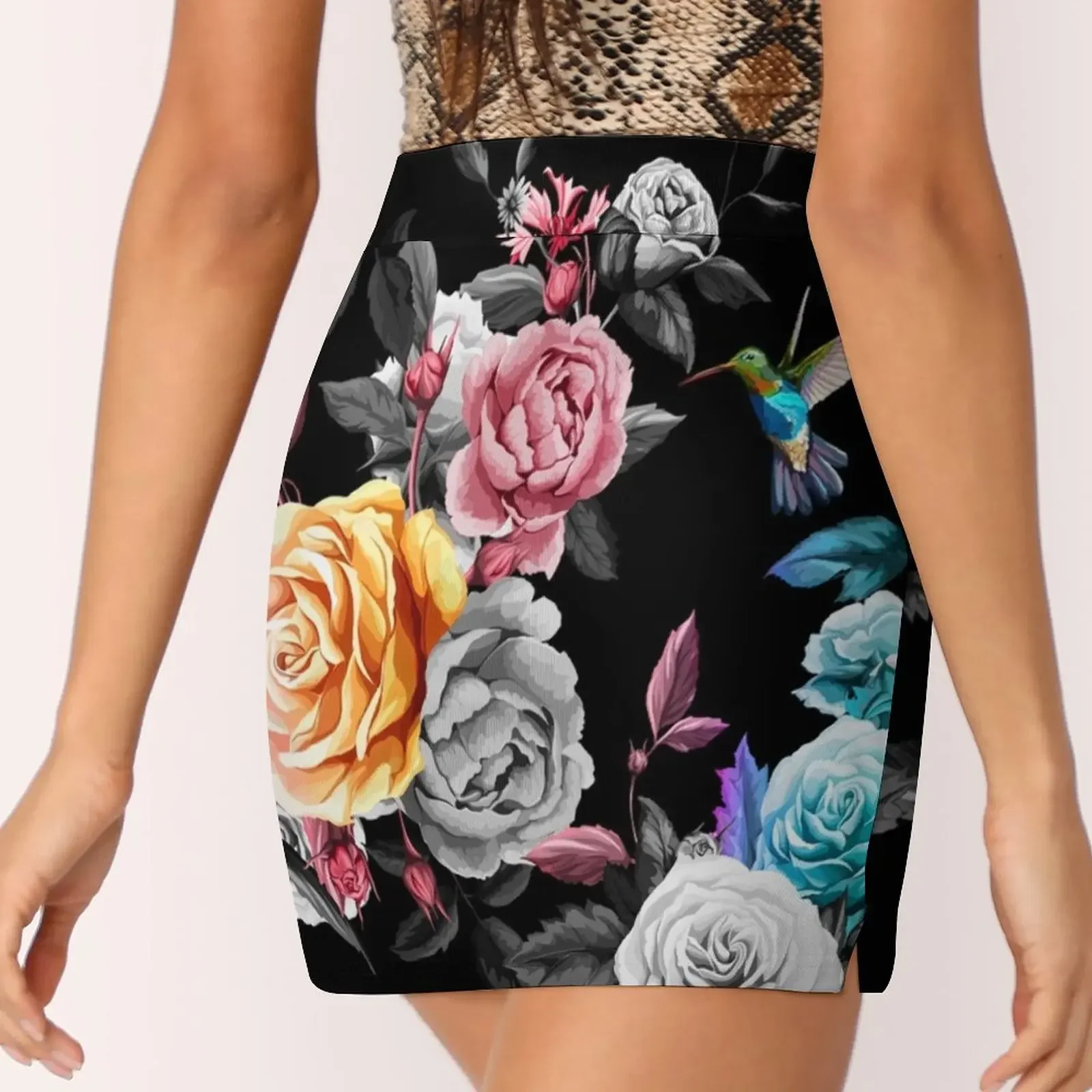 Butterflies and hibiscus flowers Mini Skirt korean style clothing summer dress women 2024 korean ladies summer Short skirt woman