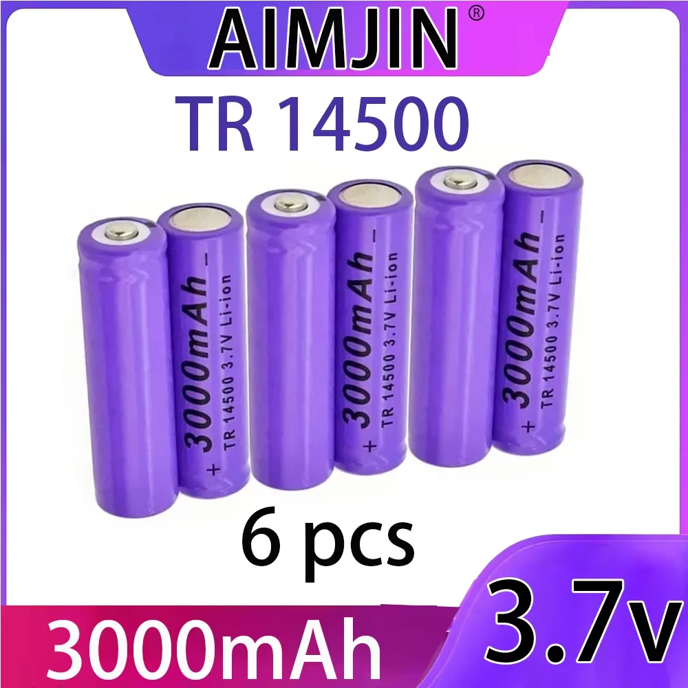 

3000mAh 14500 3.7V Li-ion Rechargeable Batteries Lithium Cell for Led Flashlight Headlamps Torch Mouse