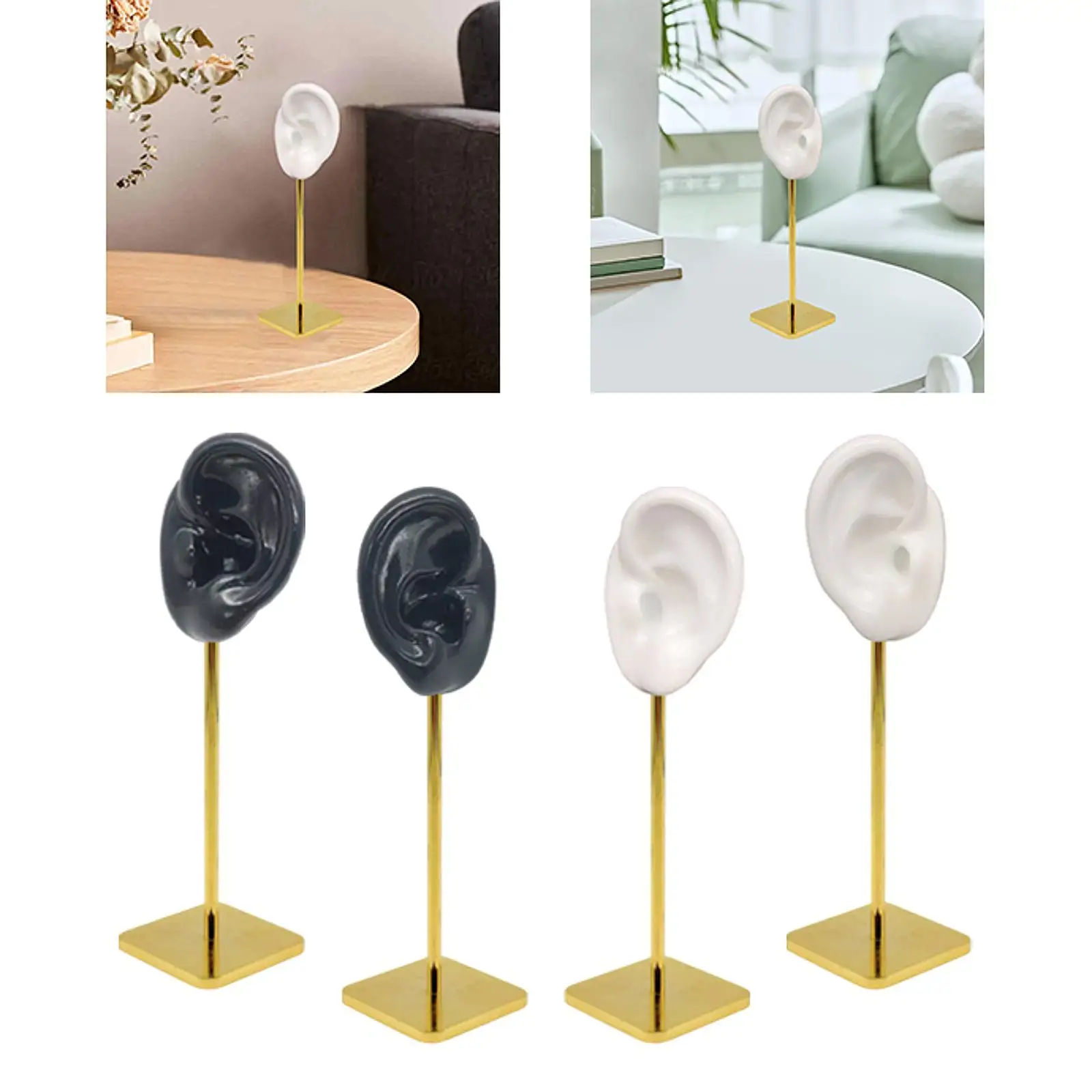 

Ear Shaped Jewelry Earring Display Stand for Retail Show Personal Multifunctional Accessories 6.7inch Tall Copper Storage Rack