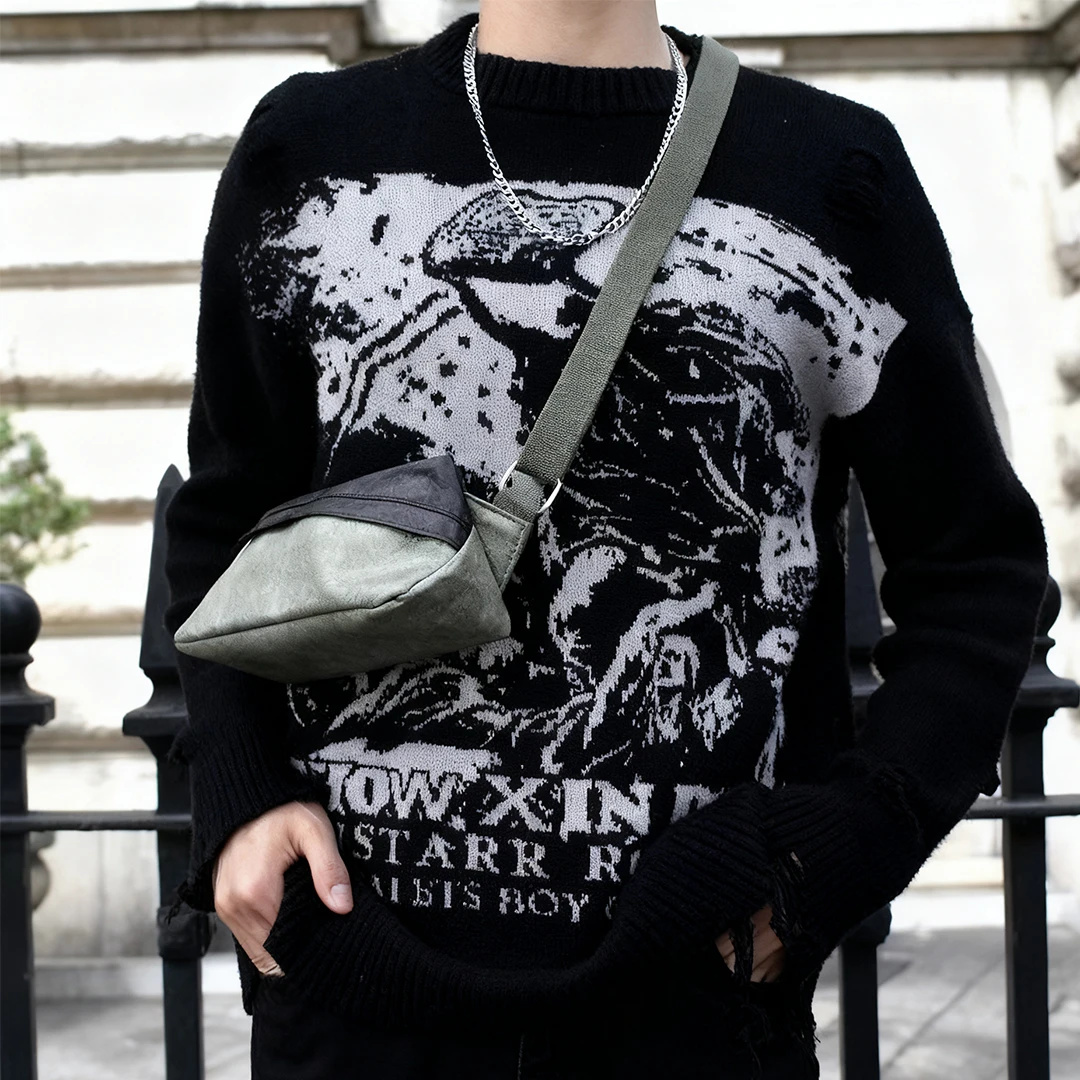 Mini Torba na Ramię Męska Wodoodporna Torba Sling Trójkątna Torba na Pas Męska Torba na Ramię Torba Kurierska Torby Crossbody Torba Boczna Męska Tyvek