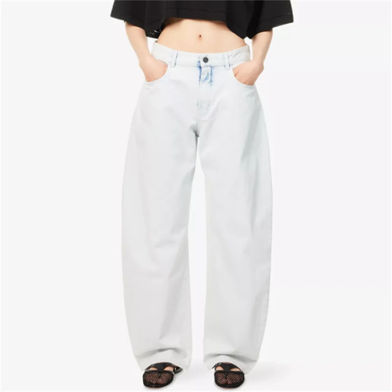 

Women's jeans New retro pure cotton straight leg pants for summer 2025 Low waist slim Women's pants wide leg pants y2k trousers