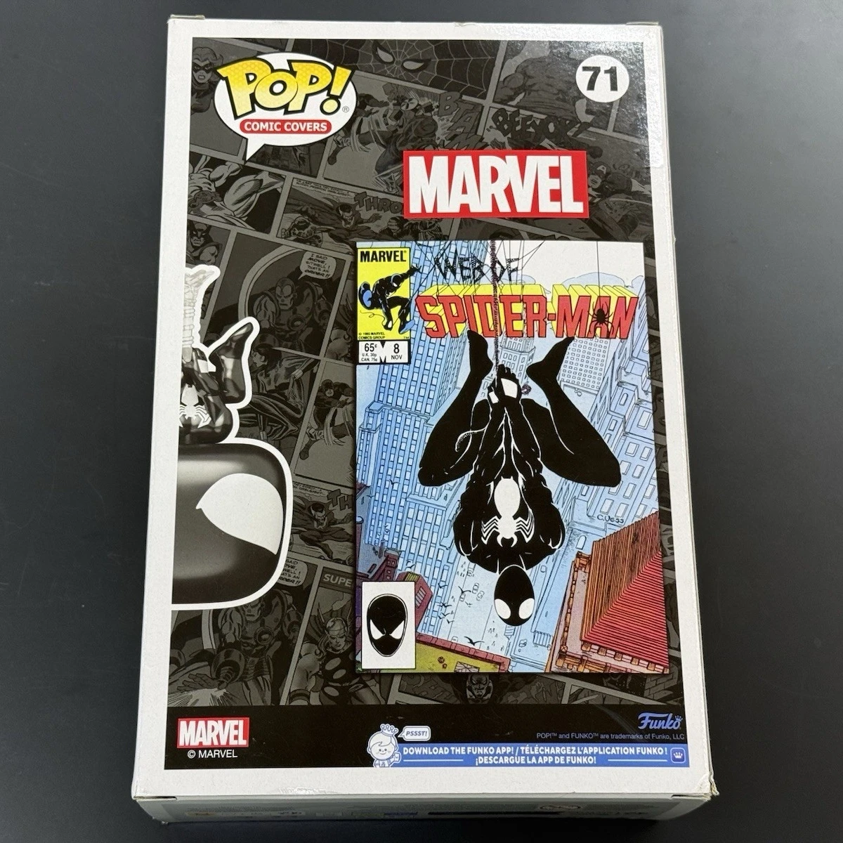 Funko Pop Comic Covers Web of Spider-Man #8 Black Suit Spider Man Figure Official Licensed Statue Marvel Gift for Toys Fans view 2