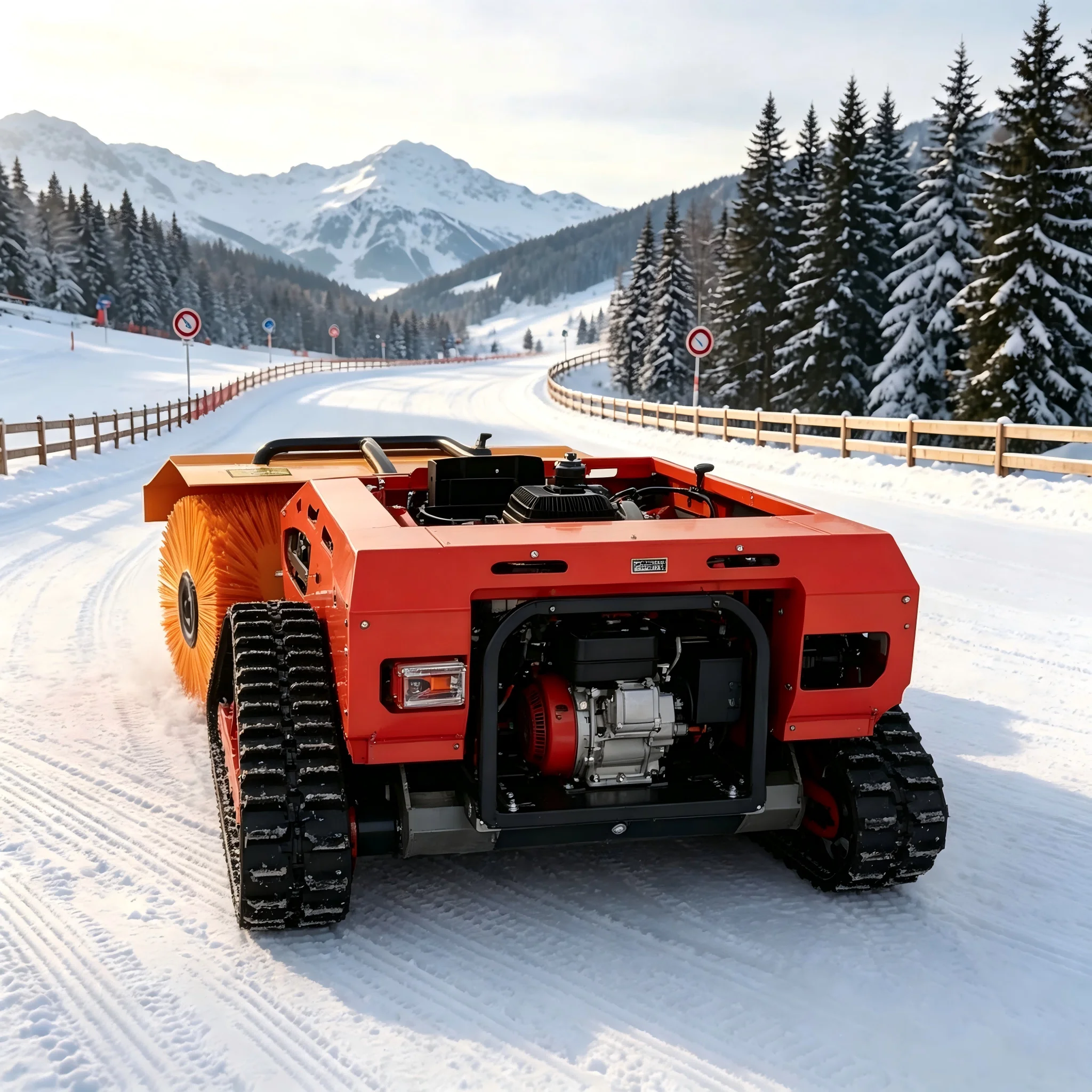 Reliable Easy Operation Small Snow Blowing Equipment Track Mounted Snow Thrower with Plow yard lawn mower