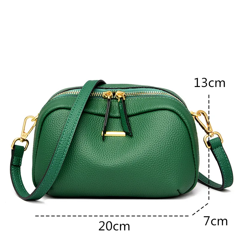 Brand Genuine Leather Handbag Fashion Luxury Women Shoulder Crossbody Bag Designer Cow Leather Ladies Tote Female Messenger Sac