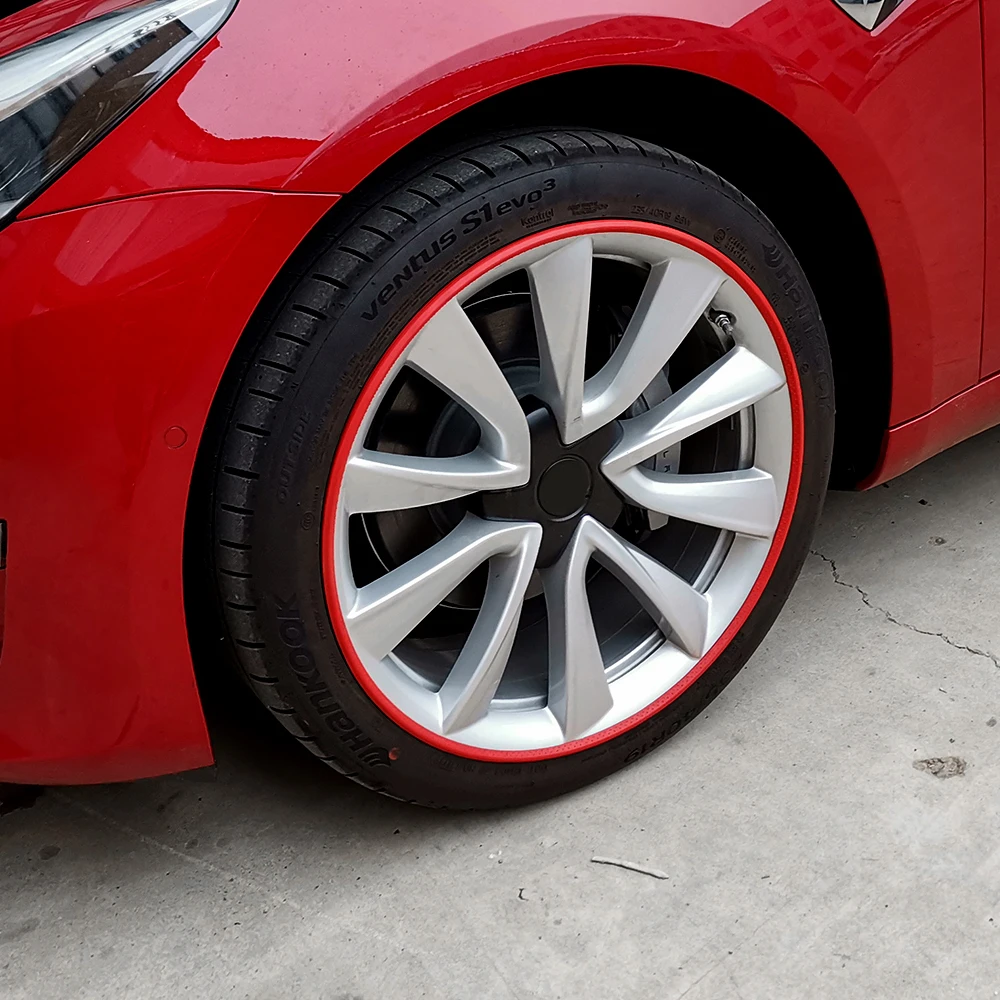 16/17/18/19/20inchs 4pcs Car Vehicle Wheel Rims Edge Protector Ring Tire Guard Strip Decor For Tesla Model 3