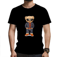 Cartoon Bear Men's T Shirts Tops & T-shirt New Arrival Goods Youngla Short Sleeve T-shirt All Matching Base Shirt Man Oversized