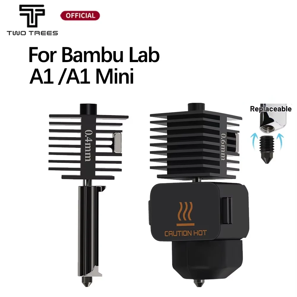 Hotend Kit For Bambulab A1 Mini Nozzle For Bambulab A1 Hotend Bambu Nozzle Bamboo Lab A1 Mini 3d Printer Nozzle Kit 0.4/0.6mm