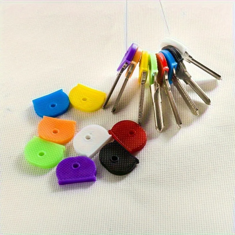 10Pcs Key cover key cap pendant identification classification protection cover key ring