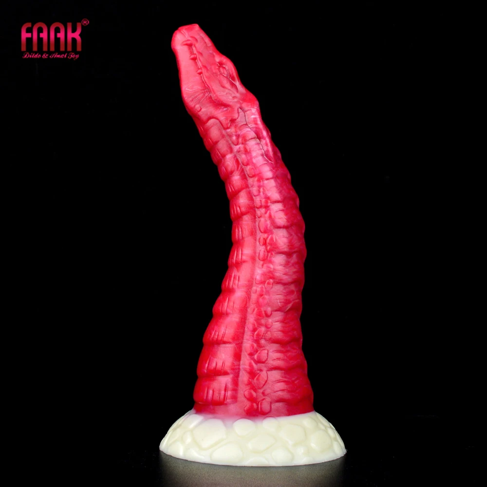 

FAAK Silicone Dragon Dildo With Sucker Multi Color Fantasy Curved Penis Sex Toys G-spot Stimulate Female Masturbator Anal Plug