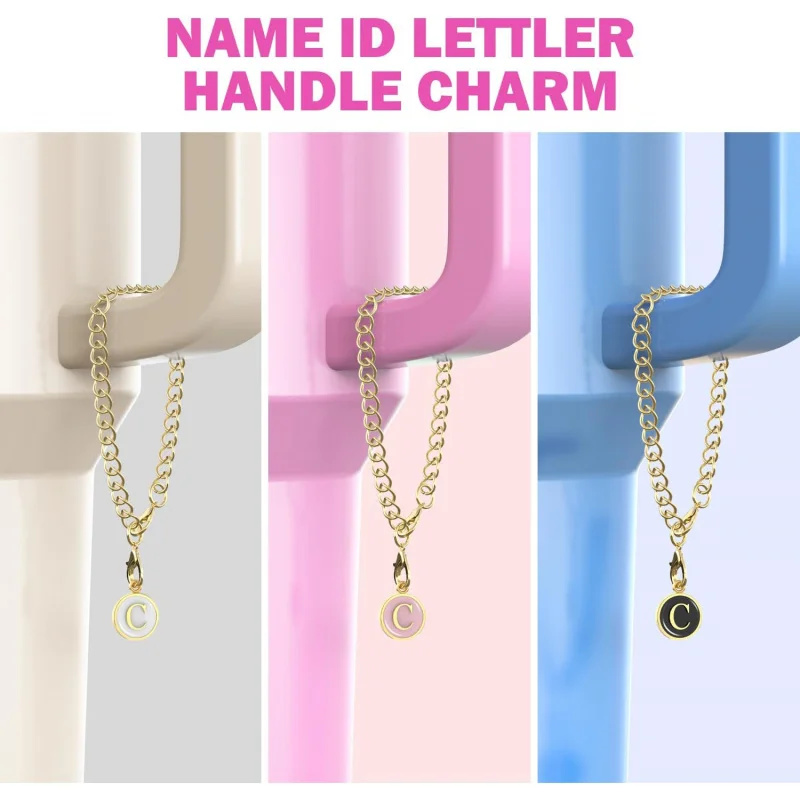 액세서리 30-40온스와 호환 가능, 이름 ID 문자 참 텀블러 10mm 0.4인치, 실리콘 포함 스트로 탑퍼