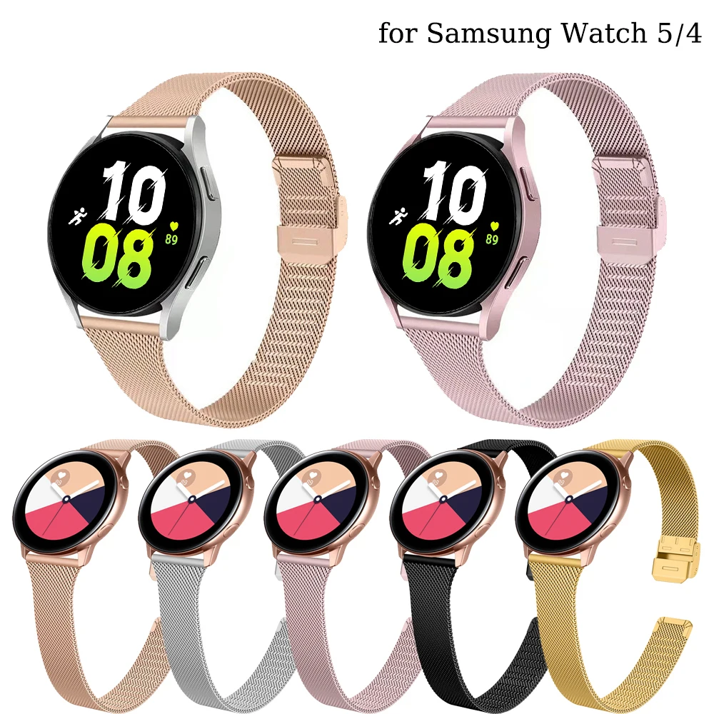 Slim Milanese Loop For Samsung Galaxy Watch 5Pro 45mm/4 Classic 42 46mm Stainless Steel 20mm Strap For Samsung Watch 4 5 40 44mm