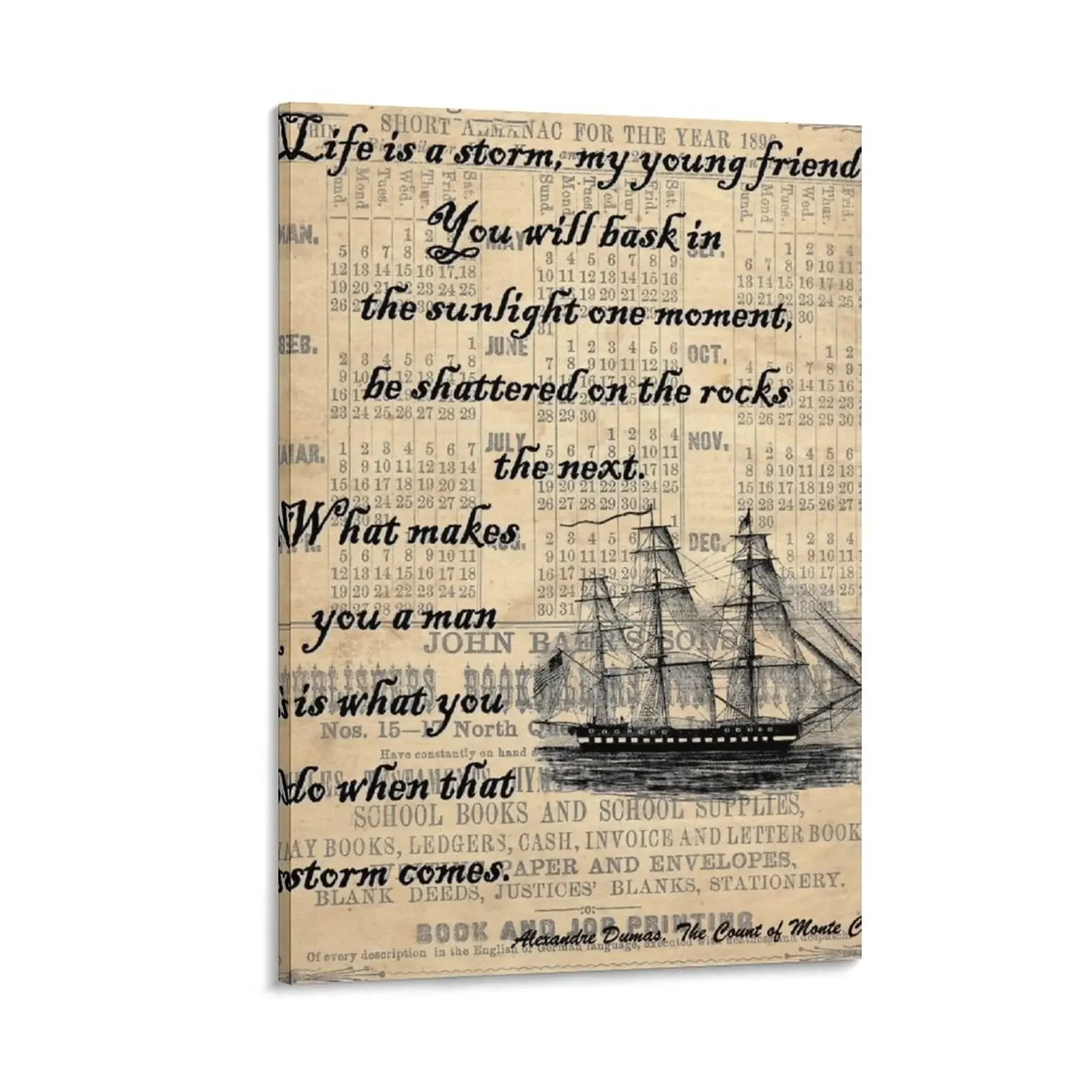 

Count of Monte Cristo Storm Quote Canvas Painting interior paintings posters for wall