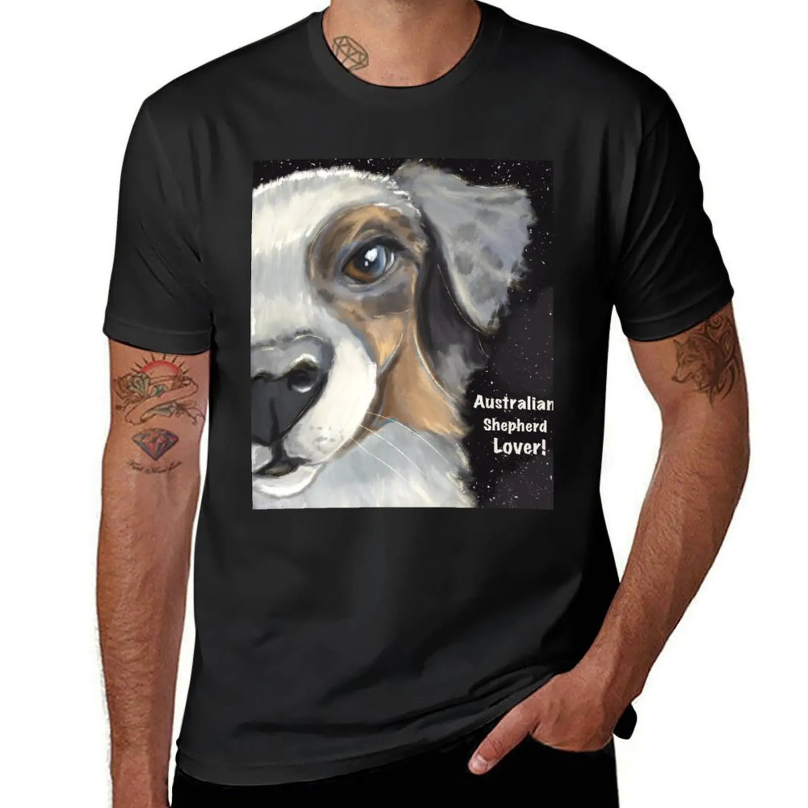 

Australian Shepherd mom, dad, owner lover art T-Shirt sweat funnys cute clothes black t shirts for men