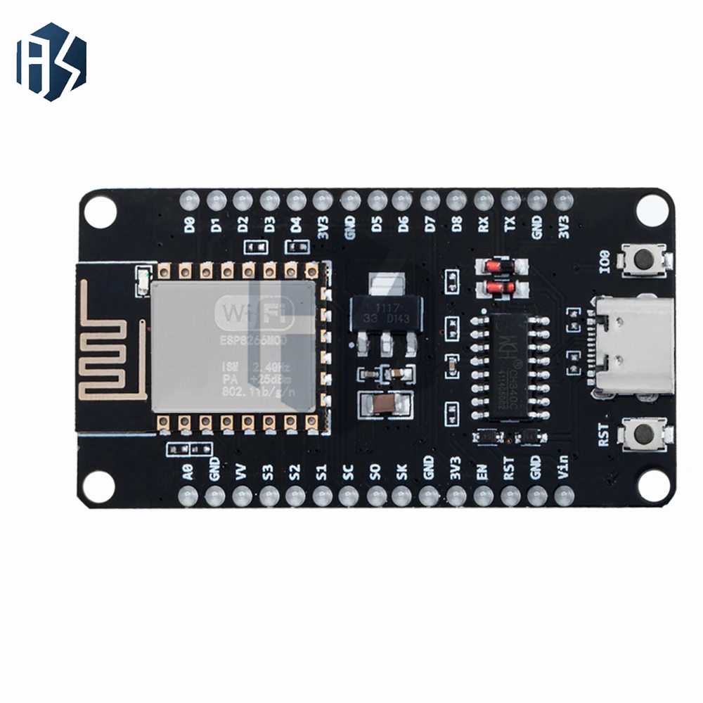 ‌ Placa de desarrollo NodeMCU V3 ESP8266 ESP-12E: módulo IoT Wi-Fi compatible con placa de pruebas con 16 GPIO, flash de 4 MB |   IDE Arduino