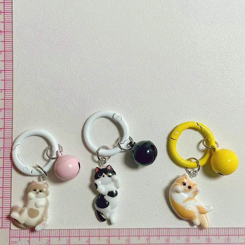 Cute Simulation Cat Keychain Cartoon Kitten Keyring Bag Pendant Car Key Holder Backpack Key Accessories For Couple Gifts