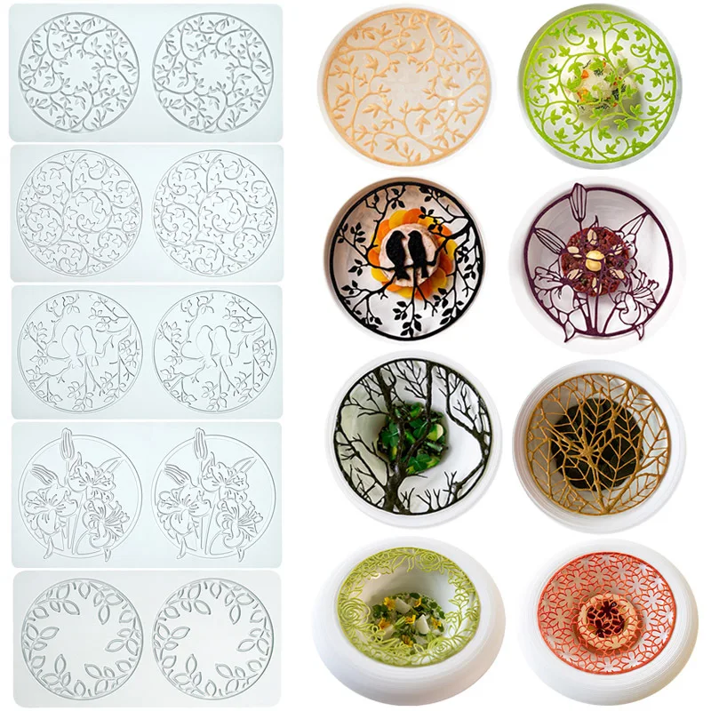 Circular Flower Wreath Lace Mat Cake Sugar Mold Pebbles Bee Shape DIY Dessert Tray Decoration Silicone Mould Kitchen Baking Too