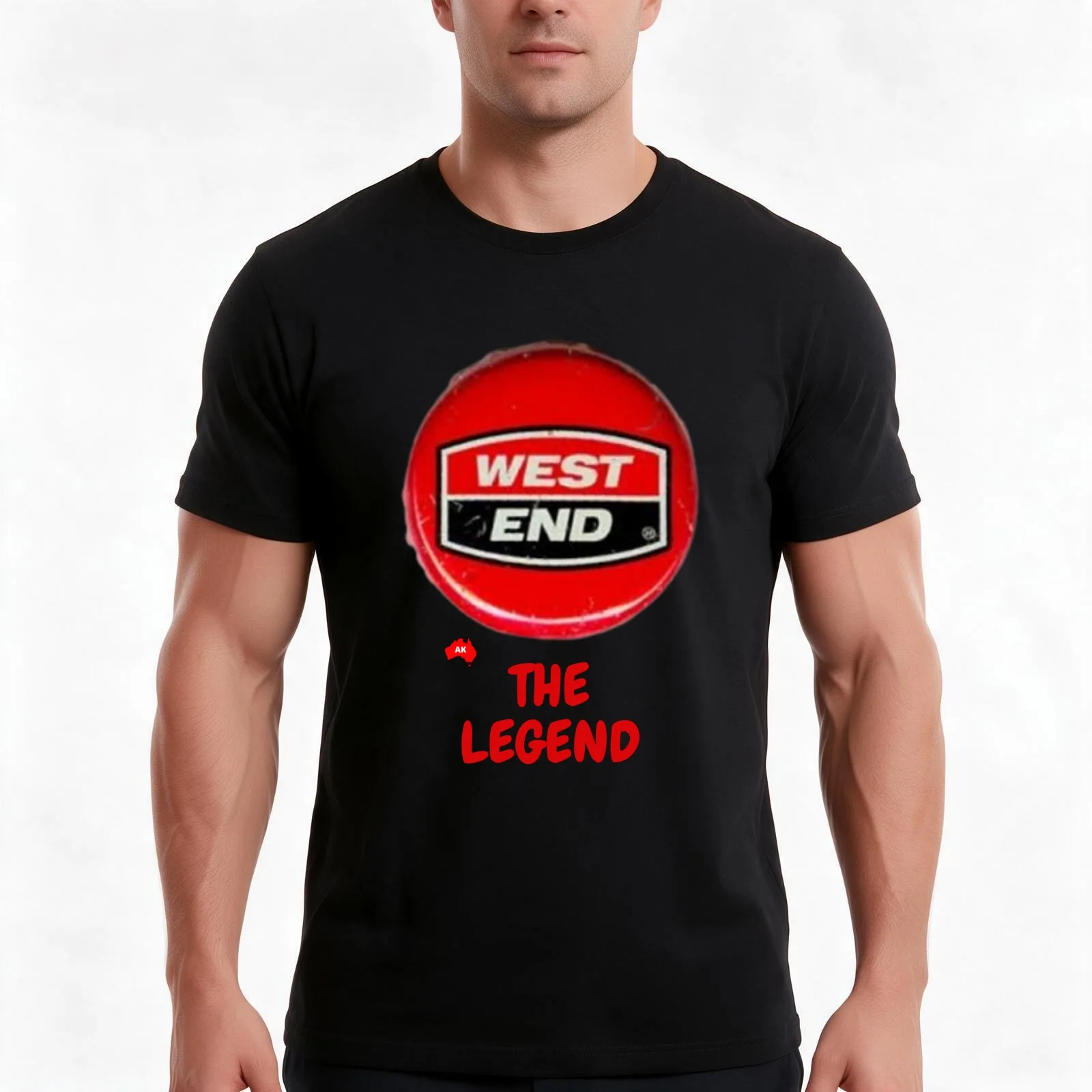 West End Brewery T-Shirt, Summer Casual Cotton Tee, Oversized Streetwear Tops, Vintage Graphic Print, Loose Fit Short Sleeve