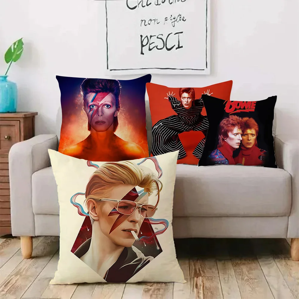 

Singer David Bowies Pillow Covers Cartoon Sofa Decorative Home Double-sided Printing Short Plush Cute Cushion Cover