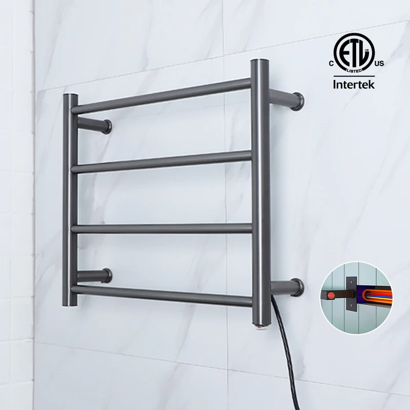 Bathroom Towel Warmer Heated Racks Black Electric Towel Rail 304 Bathroom Stainless Steel Towel Heater