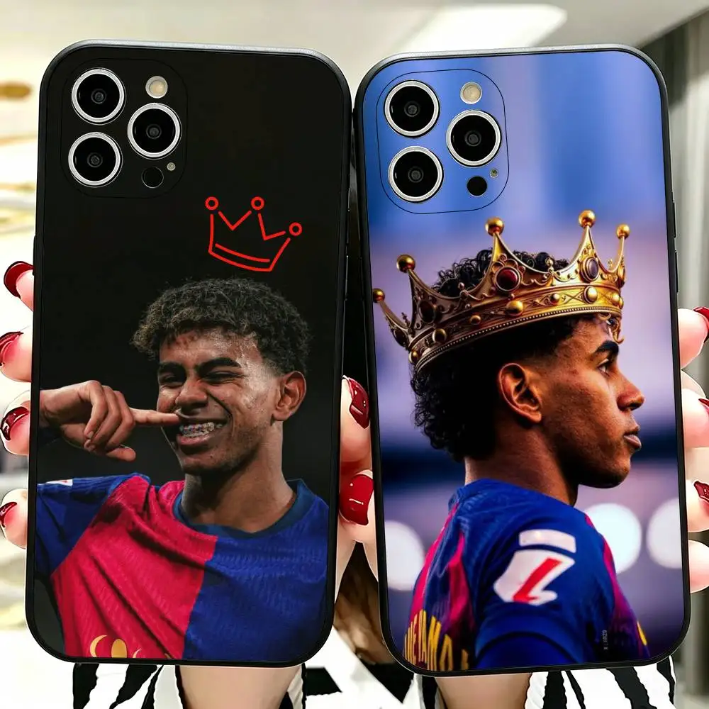 L-Lamine Yamal 19 Football Support  Phone Case For iPhone 17,16,15,14,13,12,11 Plus,Pro Max,XS,Soft Silicone Black Cover