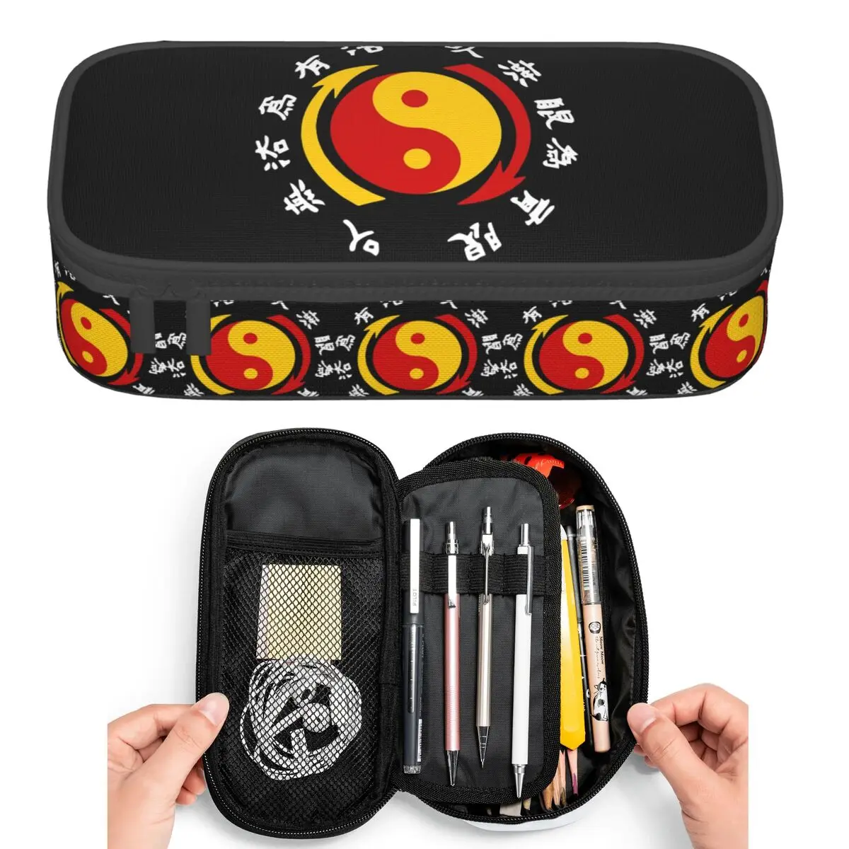 

JKD Jeet Kune Do Logo Pencil Cases for Student Pen Box Pencil Bag Big Capacity Pencil Pouch Pen Holder