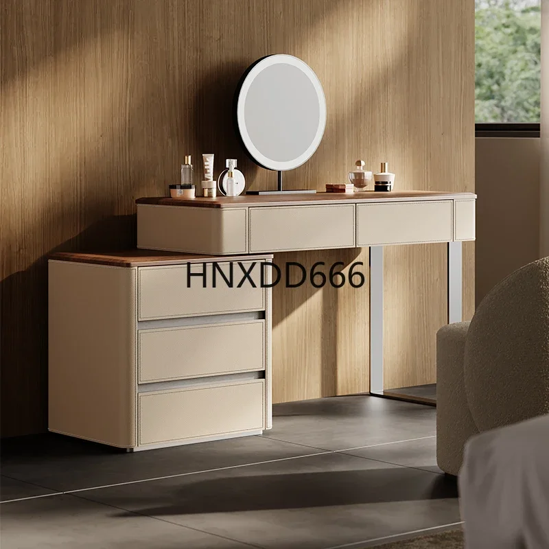 Bedroom dressing table, chest, integrated high-end saddle leather makeup table