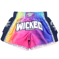 W 01  event Rainbow series Muay Thai boxing pants fighting shorts fitness sanda training boxing suit sanda