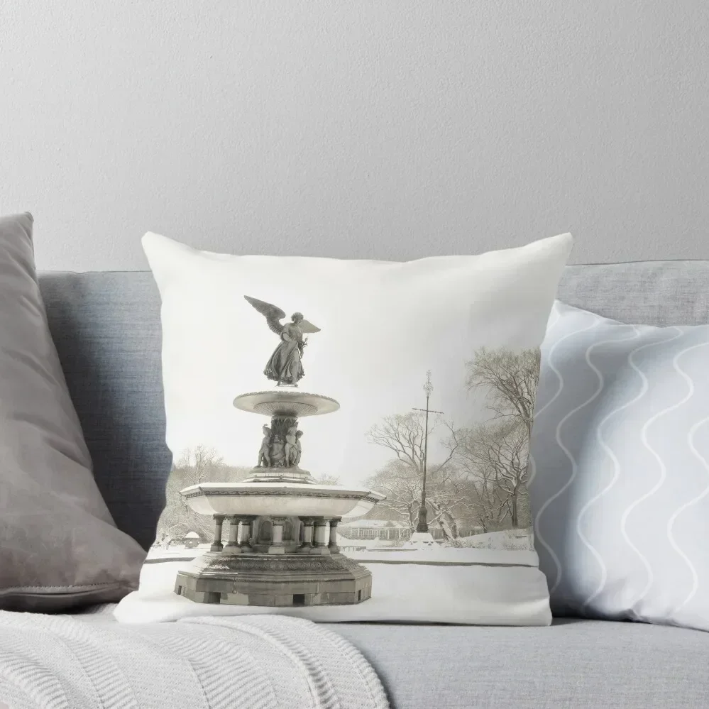 

Angel of the Waters - Bethesda Fountain - Central Park Throw Pillow Custom Cushion Pillow Decor pillow