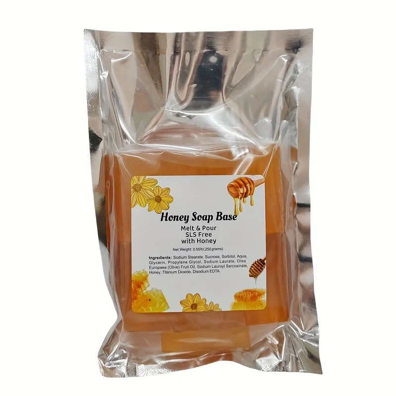 250g Honey Melt and Pour Soap Base, DIY Handmade Soap, Moisturizing Premium Glycerin Soap Base for Soap Making, , SLS Free