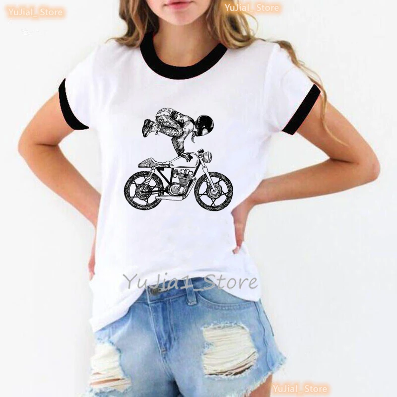 Women Who Love Ride Motorcycle Print Tshirt Girls Cool Funny T Shirt Femme Summer Fashion Short Sleeve T-Shirt Female Tops