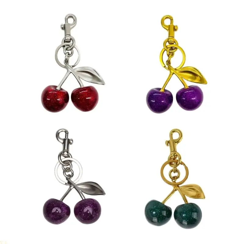 Unique Designs Cherrys Pendant Multifunctional Alloy Keyring for All Ages Use X3UD