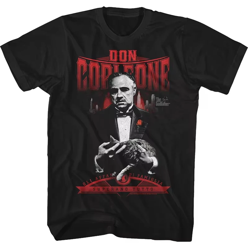 

Fashion Summer Men's Short Sleeve Godfather Corleone Mens T-Shir Classic Film Joint European and American Retro T-shirt