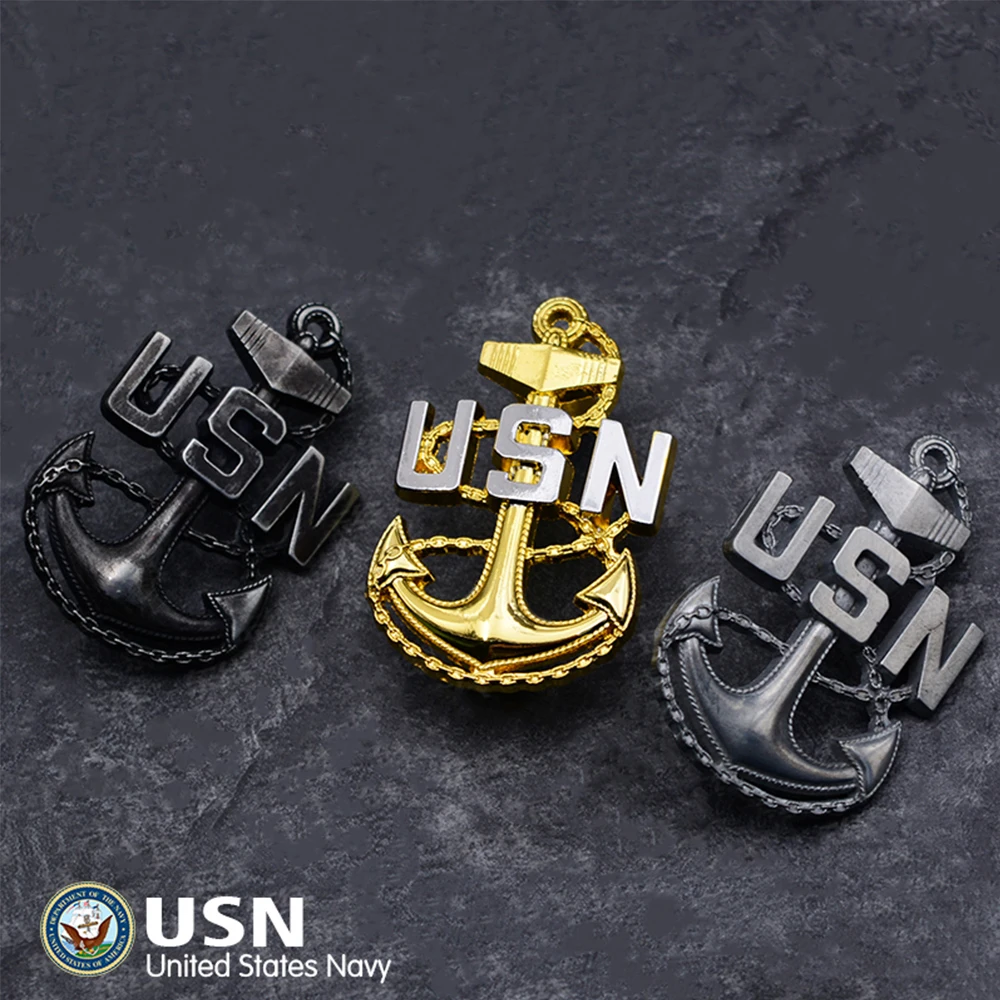 NAVY USN OFFICER LAPEL SERGEANT HAT PIN CAP COCKADE MEDAL BADGE