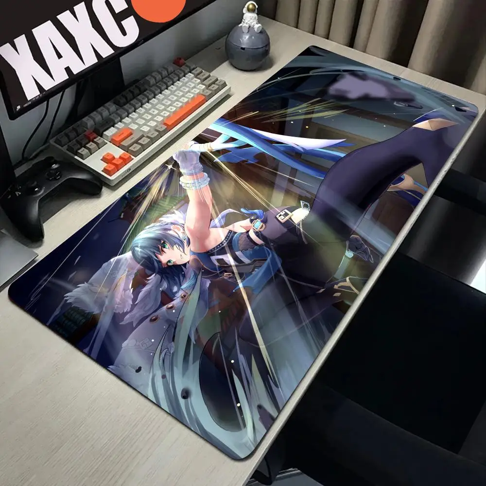 

HYBXAXC Gaming Mouse Pad Genshin Impact Yelan Keyboard Accessories Xxl Desk Mat Anime Pc Gamer Cabinet Computer Large Table Rug
