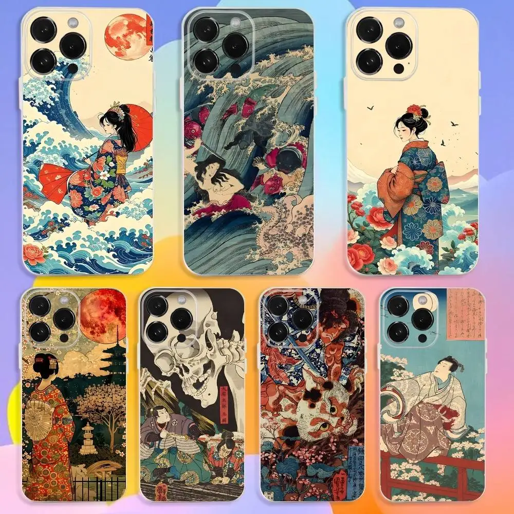 

Utagawa Kuniyoshi Ukiyoe Art Phone Case For iPhone 16,15,14,13,12,11 Pro,Max,Plus,X,XS,XR,SE,Mini Transparent Silicone Soft
