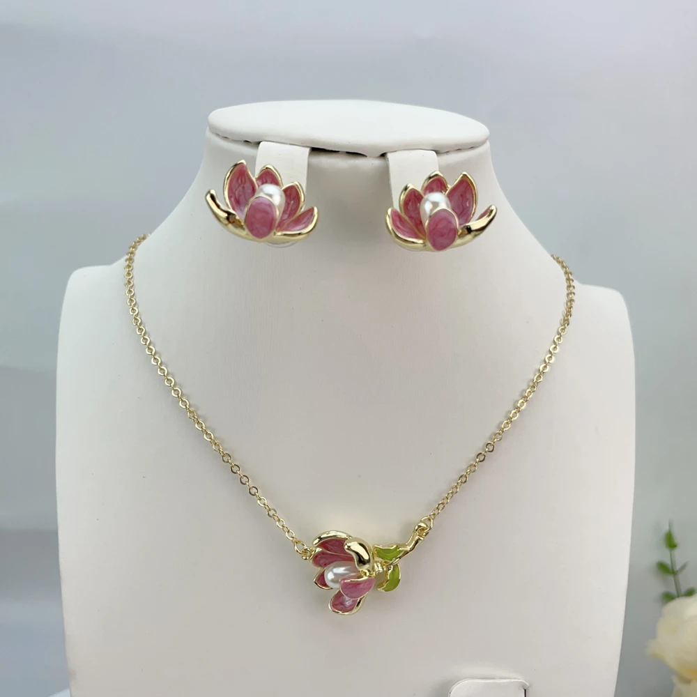 Fashion Classic Jewelry Set For Women Earrings Pendent Romantic Necklace Sets For Wedding Party Anniversary Gift KY25393
