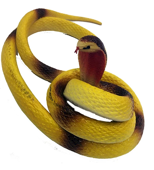 Yellow color realistic Mega size cobra Model silicone soft snake 135 cm