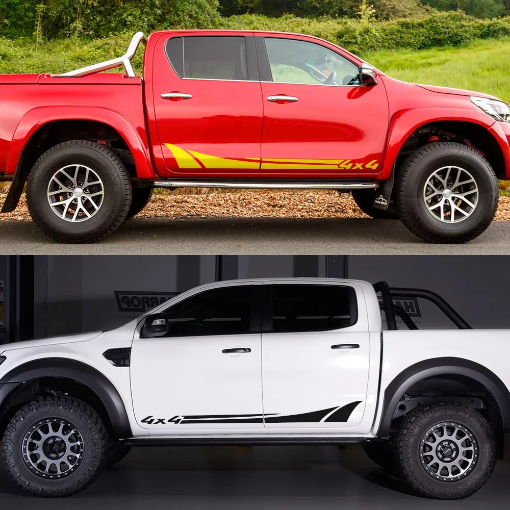2PCS Universal Pickup Tür Rock 4x4 Styling Aufkleber für Ford Ranger Raptor Isuzu Dma Nissan NAVARA Toyota hilux Auto Zubehör – Detail 3